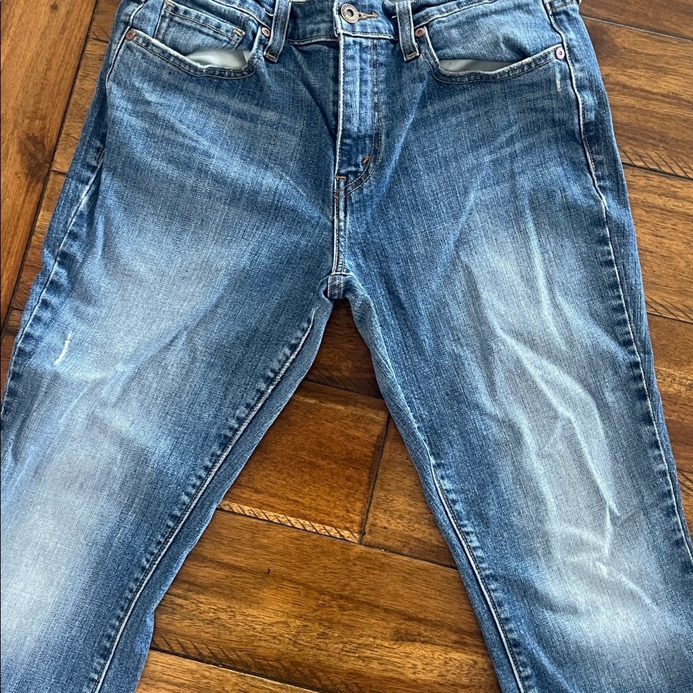 Vintage Levi’s 515 boot cut blue denim jeans size 8 short mid rise distressed 8p - Picture 4 of 16